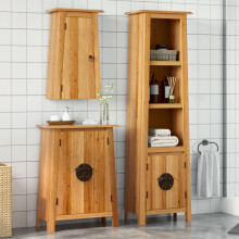 Berkfield 3 Piece Bathroom Furniture Set Solid Wood Pine