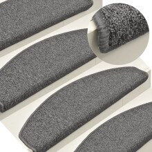 Berkfield Stair Mats 15 pcs 65x24x4 cm Dark Grey Half Round Large