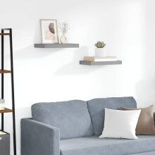 Berkfield Floating Wall Shelves 2 pcs Grey 40x23x3.8 cm MDF