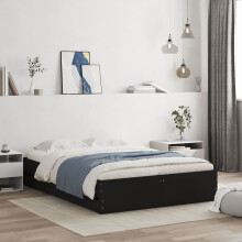 Berkfield Bed Frame with Drawers without Mattress Black 120x190 cm Small Double