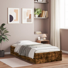 Berkfield Bed Frame with Drawers without Mattress Smoked Oak 75x190 cm Small Single