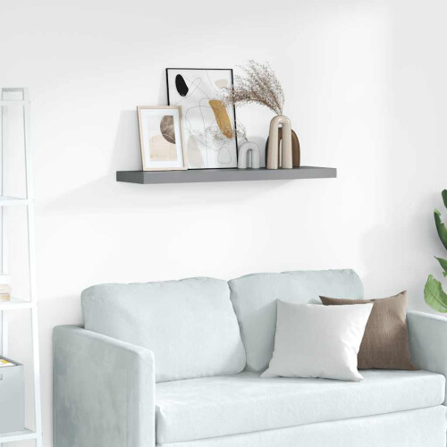 Berkfield Floating Wall Shelf Grey 90x23.5x3.8 cm MDF