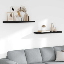 Berkfield Floating Wall Shelves 2 pcs Black 90x23.5x3.8 cm MDF