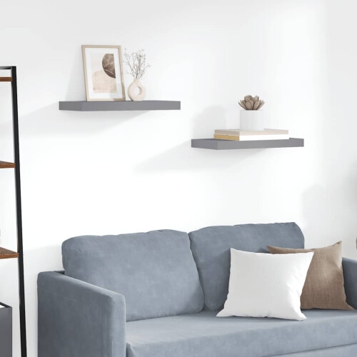 Berkfield Floating Wall Shelf Grey 50x23x3.8 cm MDF
