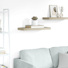 Berkfield Floating Wall Shelf Oak 60x23.5x3.8 cm MDF