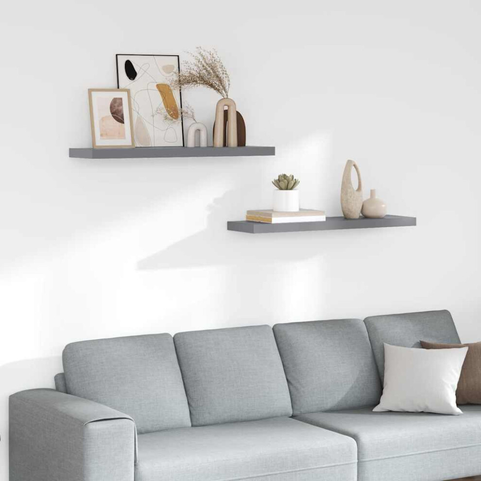 Photos - Other for Repair Berkfield Floating Wall Shelves 2 pcs Grey 90x23.5x3.8 cm MDF