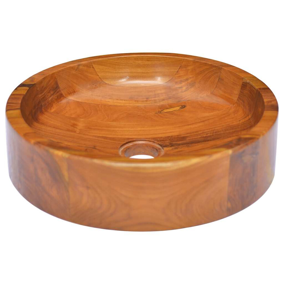 Berkfield Basin Solid Teak Wood ÅÂ¶40X10 Cm 4890829043908