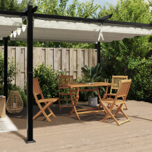Berkfield Garden Gazebo with Retractable Roof Cream 3x6 m Aluminium