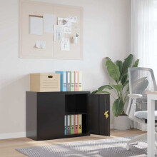 Berkfield File Cabinet Black 90x40x70 cm Steel