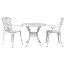 Berkfield 3 Piece Bistro Set White Cast Aluminium