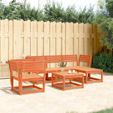 Berkfield 5 Piece Garden Lounge Set Wax Brown Solid Wood Pine
