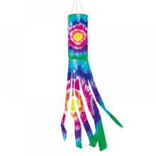 Bunte Windsocke im Batik-Stil – Langlebige Hängedekoration für den Außenbereich (39 Zoll)