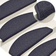 Berkfield Stair Mats 15 pcs 65x24x4 cm Dark Grey and Blue Half Round Large