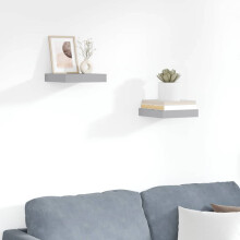 Berkfield Floating Wall Shelves 2 pcs Grey 23x23.5x3.8 cm MDF