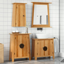 Berkfield 4 Piece Bathroom Furniture Set Solid Wood Pine