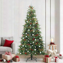 Berkfield Artificial Hinged Christmas Tree Green 240 cm PE and PVC