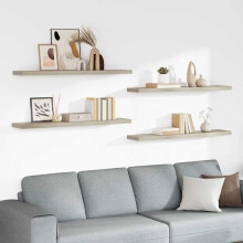 Berkfield Floating Wall Shelves 4 pcs Oak 120x23.5x3.8 cm MDF