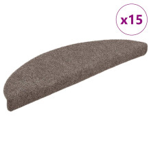 Berkfield Stair Mats Self-adhesive 15 pcs 65x21x4 cm Beige Half Round Large