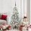 Berkfield Artificial Hinged Christmas Tree White 150 cm PE and PVC 1