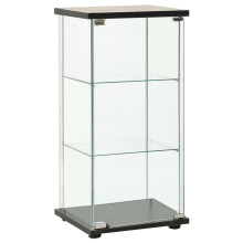 Berkfield Storage Cabinet Tempered Glass Black