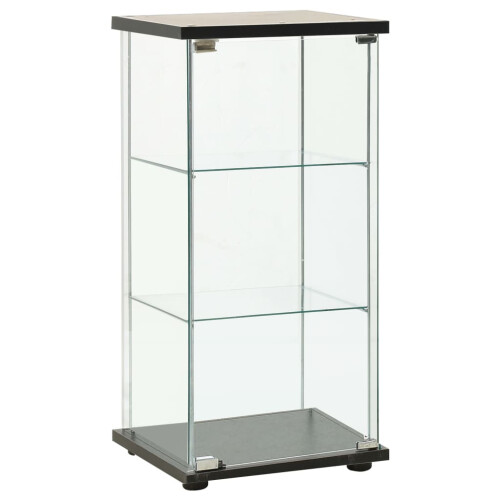 Berkfield Storage Cabinet Tempered Glass Black