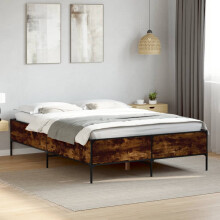 Berkfield Bed Frame without Mattress Smoked Oak 150x200 cm King Size