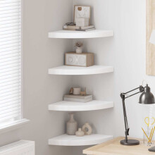 Berkfield Floating Corner Shelves 4 pcs White 35x35x3.8 cm MDF