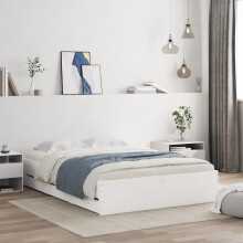 Berkfield Bed Frame with Drawers without Mattress White 135x190 cm Double