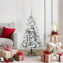 Berkfield Artificial Hinged Christmas Tree White 120 cm PE and PVC