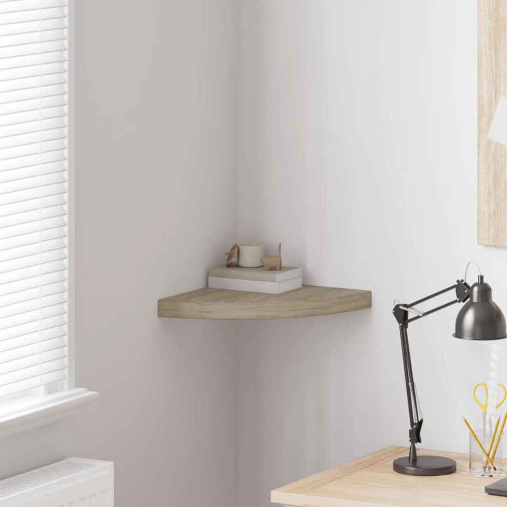 Berkfield Floating Corner Shelf Oak 35X35x3.8 Cm Mdf 5773848978057
