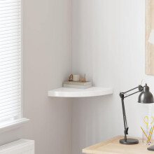 Berkfield Floating Corner Shelf High Gloss White 35x35x3.8 cm MDF