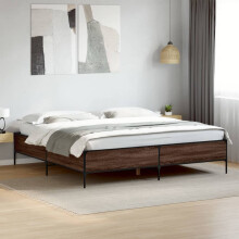 Berkfield Bed Frame without Mattress Brown Oak 180x200 cm Super King