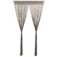 Berkfield Macrame Curtain Taupe 140x240 cm Cotton