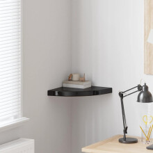 Berkfield Floating Corner Shelf High Gloss Black 35x35x3.8 cm MDF