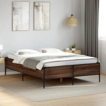 Berkfield Bed Frame without Mattress Brown Oak 135x190 cm Double