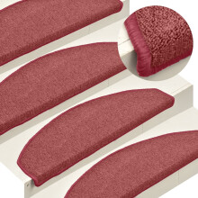 Berkfield Stair Mats 15 pcs 65x24x4 cm Bordeaux Half Round Large