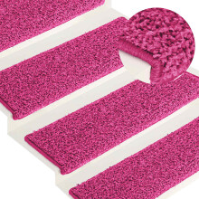Berkfield Stair Mats 15 pcs 65x21x4 cm Pink Rectangular Edge