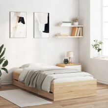 Berkfield Bed Frame with Drawers without Mattress Sonoma Oak 75x190 cm Small Single
