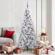 Berkfield Artificial Hinged Christmas Tree White 180 cm PE and PVC