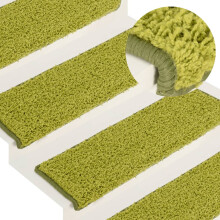 Berkfield Stair Mats 15 pcs 65x21x4 cm Green Rectangular Edge