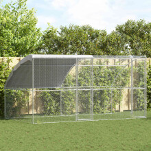 Berkfield Chicken Cage 2 pcs Silver 400 x 200 x 200 cm Steel and PE