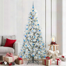 Berkfield Artificial Hinged Christmas Tree White 210 cm PE and PVC