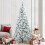Berkfield Artificial Hinged Christmas Tree White 210 cm PE and PVC 1