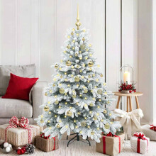 Berkfield Artificial Christmas Tree with 150 LEDs White 150 cm PE and PVC