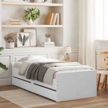 Berkfield Bed Frame with Drawers without Mattress White 90x190 cm Single