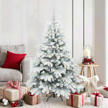 Berkfield Artificial Christmas Tree with 150 LEDs White 150 cm PE and PVC