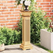 Berkfield Classic Square Pillar Plant Stand Light Wood 17x17x66 cm MDF