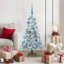 Berkfield Artificial Hinged Christmas Tree White 120 cm PE and PVC