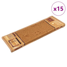 Berkfield Stair Mats Self-adhesive 15 pcs 65x21x4 cm Beige