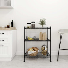Berkfield 3-Tier Storage Rack 60x35x76 cm Black 150 kg